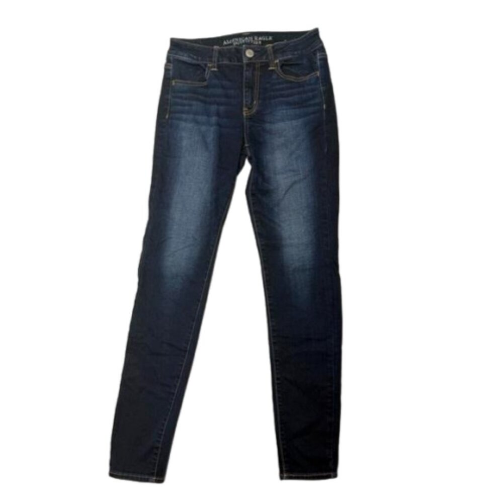 2/$30 American Eagle Super Stretch Dark Wash Hi Rise Jegging Jeans Sz. 4 #2222